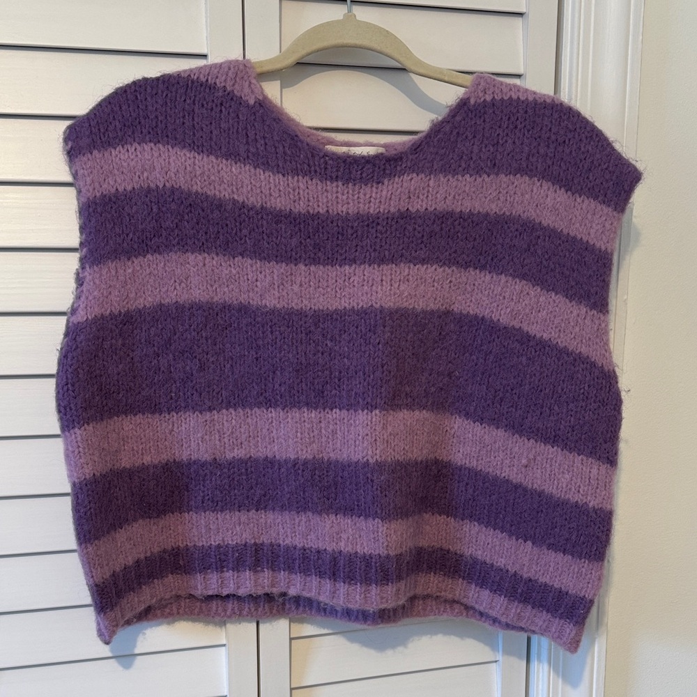 Mustard Seed Purple Striped Sweater Vest